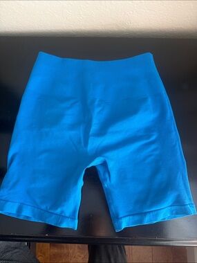 High-Rise Blue Women's Bike Shorts